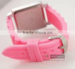 Silicone Rhinestone Sport Watch , Unisex Silicone Stainless steel Watch(Japan Movt Wateproof)