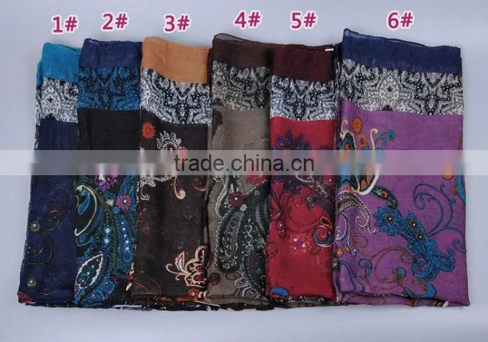 Women Fashion Bohemia Pattern scarf Voile Scarves 180*90 Pashmina Shawls Muslim