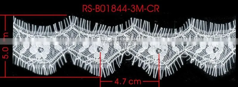 Width 5.0 Centimeter White Chantilly Eyelash Woven Swiss Trim French Lace