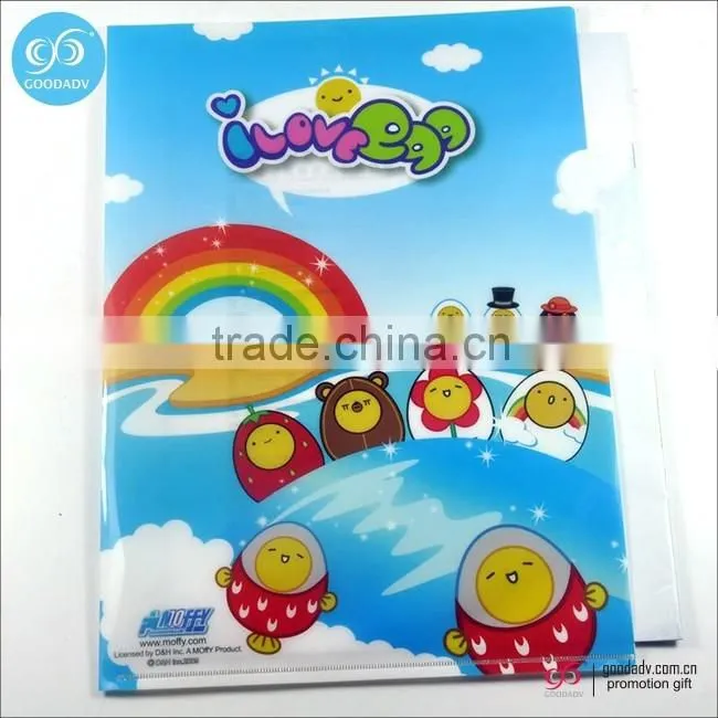 Cartoon printing school stationery file folder/ A4 size plastic folder /pp folder for kids