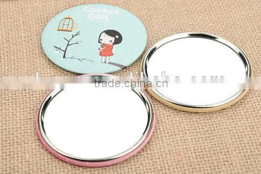 Promotion Custom Tin Pocket Mirror Round Cosmetic Mirror