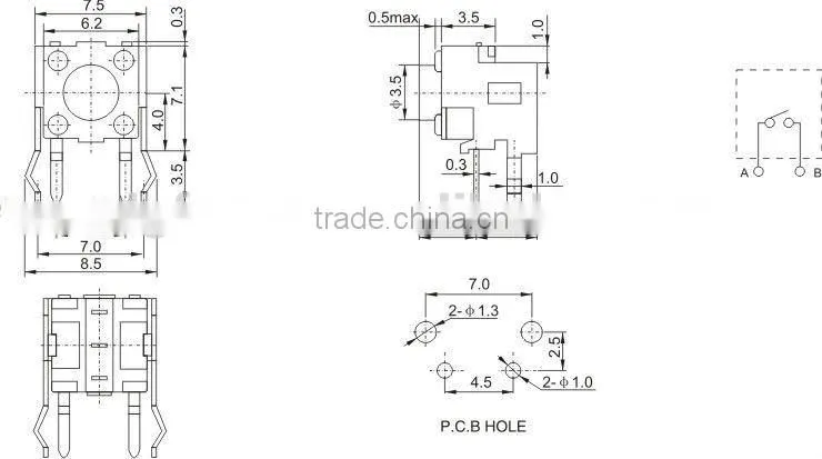 12 Volt push button switch TS-1305