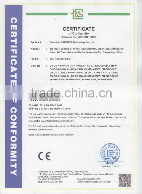 LED Linear High Bay Light 120W UFO Design