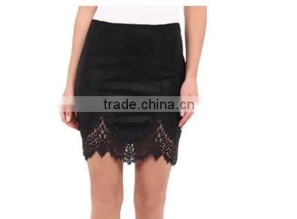 2015 hotsales high waist nylon lace giddy up mini skirt