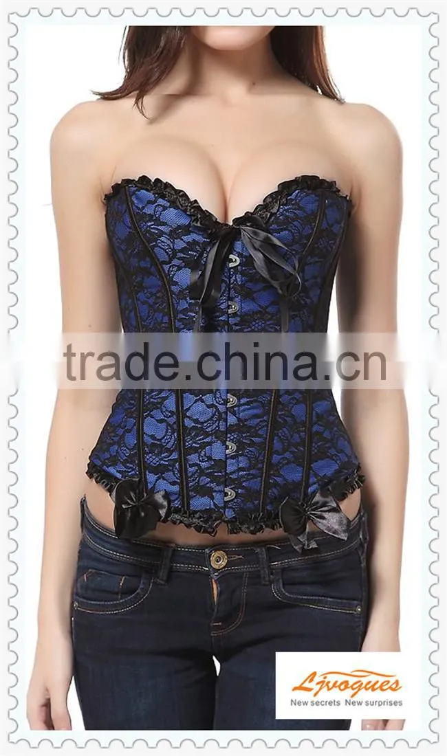 On sale overbust corset waist training top dance club corsets with Lace up
