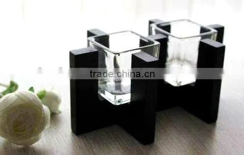 cube glass candle holder