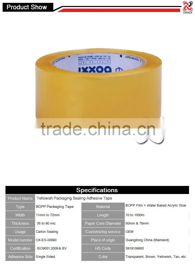 Bopp Acrylic water based adhesive packing Tape