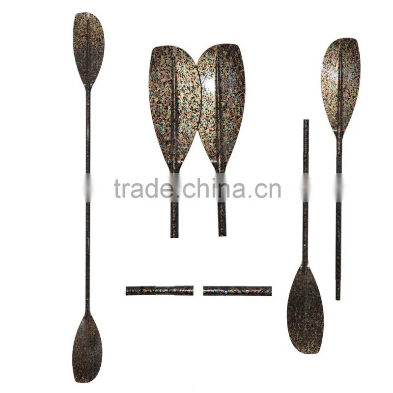 Detachable surface treatment fishing kayak paddle with straight pole