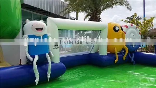 20x8m inflatable cartoon football pitch / Air-tight inflatable football field for amusement park