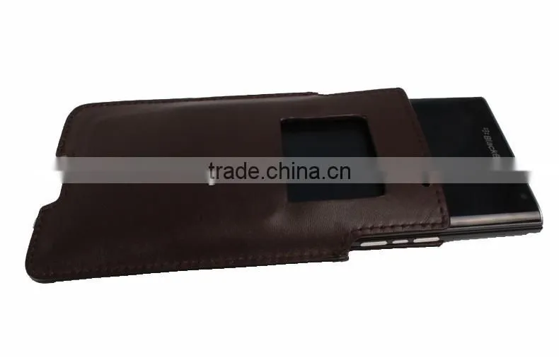 SIKAI High quality Genuine Leather Pouch Case Cover For Blackberry Priv Pouch Case with View window