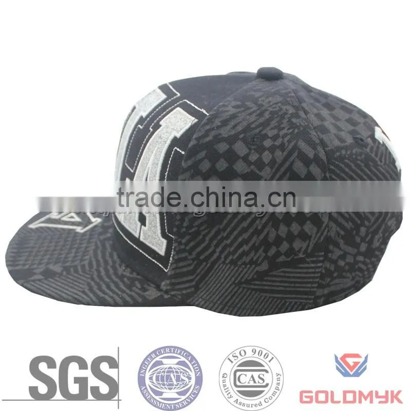 Promotional snapback cap with printing and embroidery logo