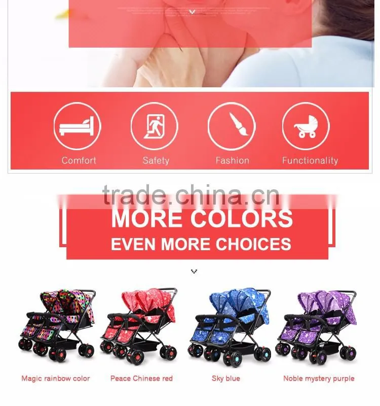 Stainless Steel Frame 600D Oxford Material Best Double Stroller