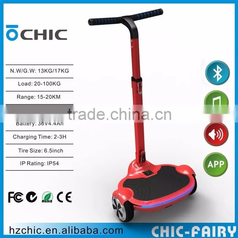 2016 New Type IO Chic Fairy 6.7 inch Dynamic Balancing Electric Scooter Hoverboard With Led Lights