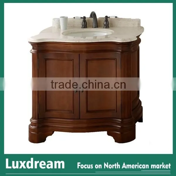 Dark grey matte solid wood bathroom vanity with 48" bathroom cabinet