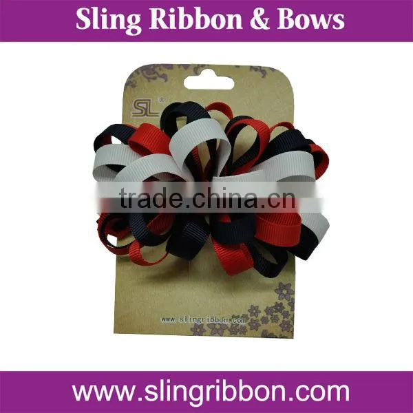 2015 Multicolor Grosgrain Ribbon Hair Bow With Clips For Women