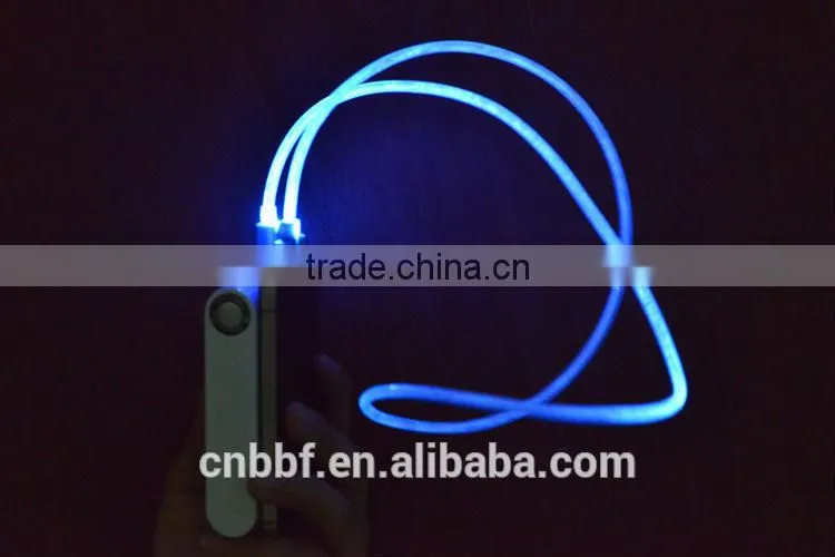Glow in the dark micro usb charging sync cable