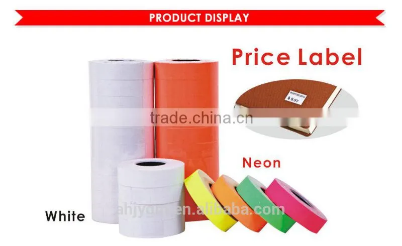 Hot Sale White/Neon Color Adhesive Roll Price Label