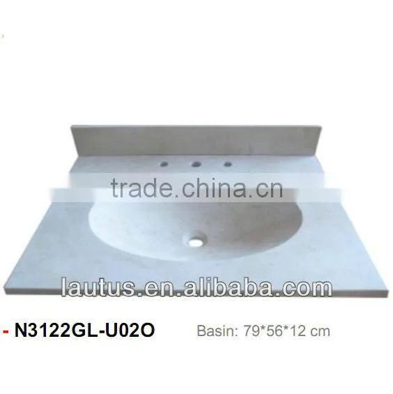 Double Sink Bathroom Vanity Unit Tith Marble Top
