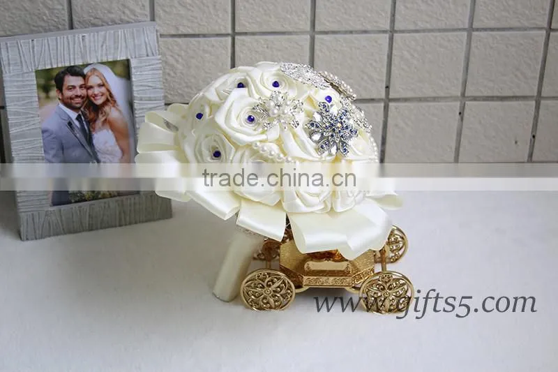 Exquisite Wedding Bouquet with blue beads