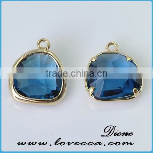 Fashion Gold Silver Plated Carved Framed Glass Pendant Jewelry
