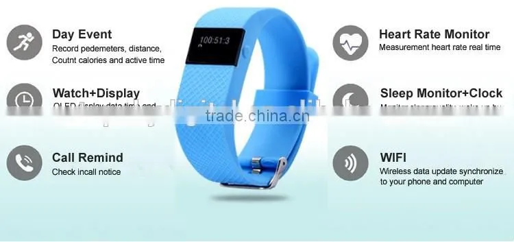 TW64s best selling quick response connection pedometer Heart rate wristband
