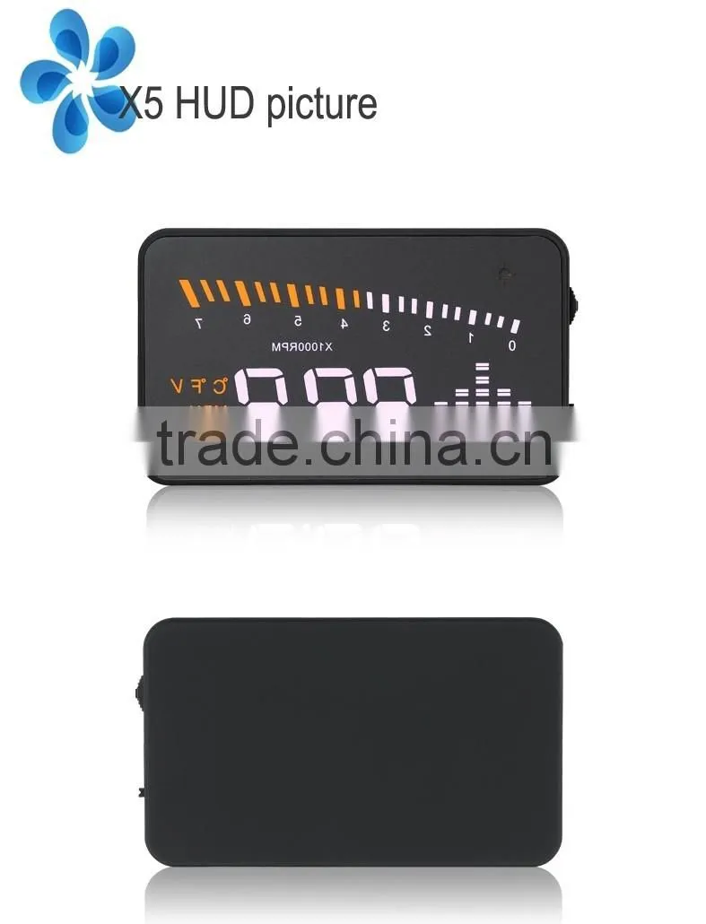 X5 3" Auto Car HUD Head Up Display X3 Universal OBD2 II Interface Overspeed Warning Windshield Project Alarm System Consumption