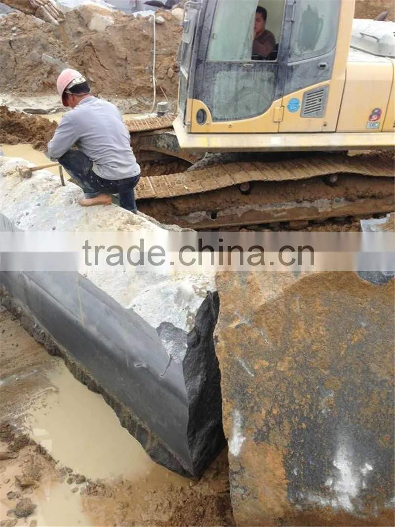 G654 China natural sesame black granite stone column