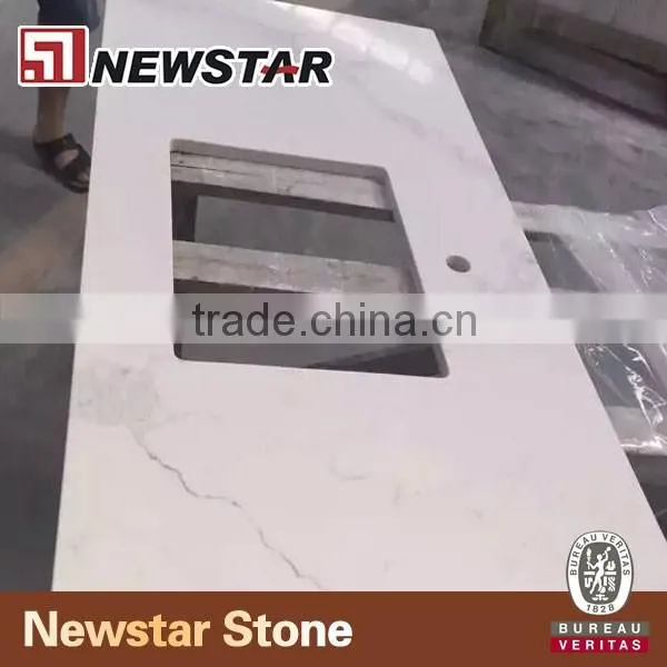 Newstar white calcutta quartz stone