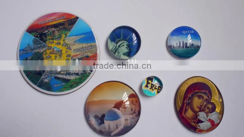3D colorful epoxy crystal glass fridge magnet