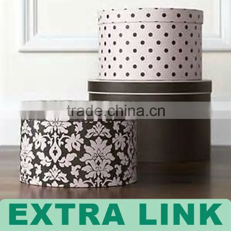 New Design Handmade Recycle Customized round cardboard hat boxes