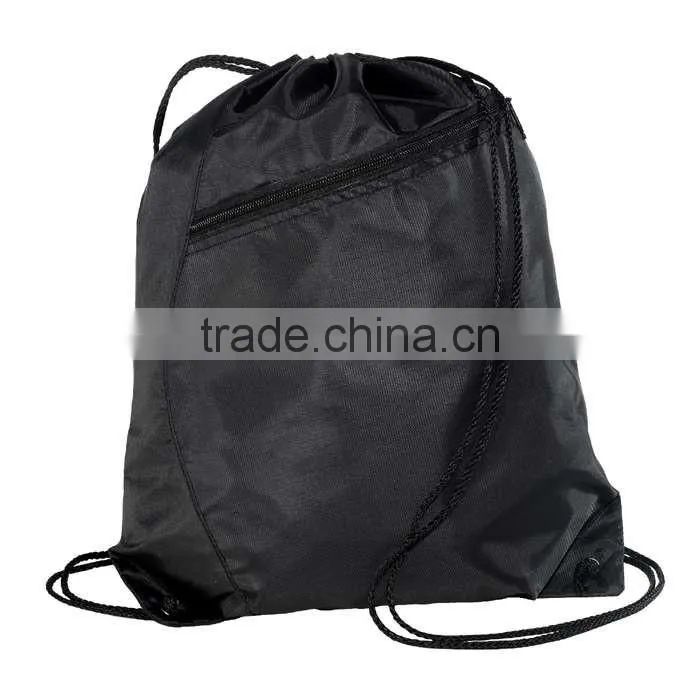 210D Polyester Colorblock Drawstring Backpack