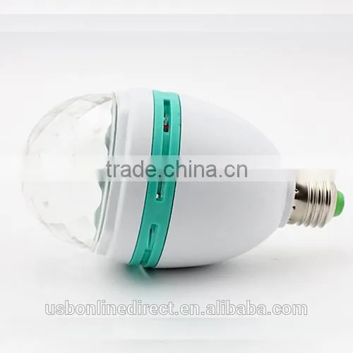 Fashionable 3W E27 RGB led crystal magic ball light Led Rotating Lamp