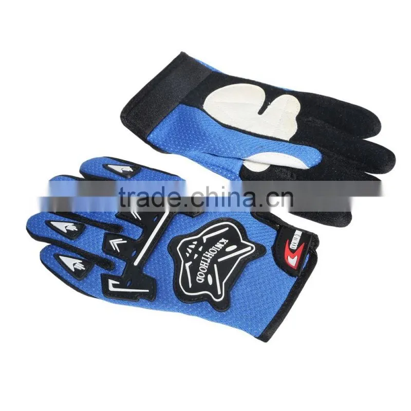 Youth Blue Skull Dirt Bike ATV Motocross Helmet Goggles+Gloves+Interphone S M L