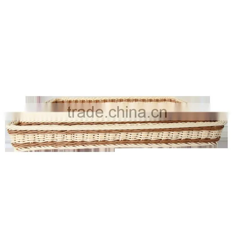 Environmently Supermarket plastic synthetic rattan fruit display tray