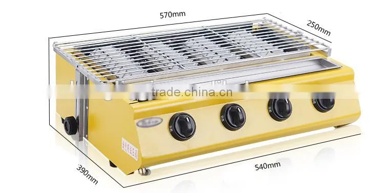 4 small heads coloful painted Environmental Barbecue Grill for commercial use