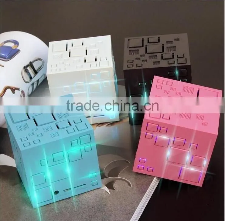 NEW Wholesale Magic Cube Mini Bluetooth Speaker Q Plus Portable Subwoofer Speaker Music Player With FM Radio