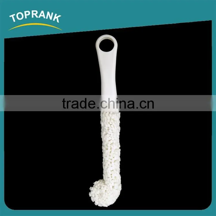Toprank Long Plastic Flexible Wand Foam Sponge Wine Bottle Glass Decanter Washing Clean Brush Sponge Water Bottle Brush