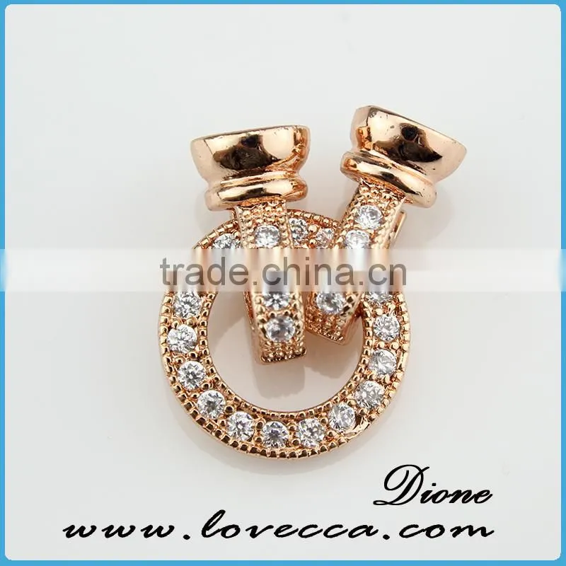 Fashion design sterling silver color pendant in pipe shape with cooper micropave setting pendant