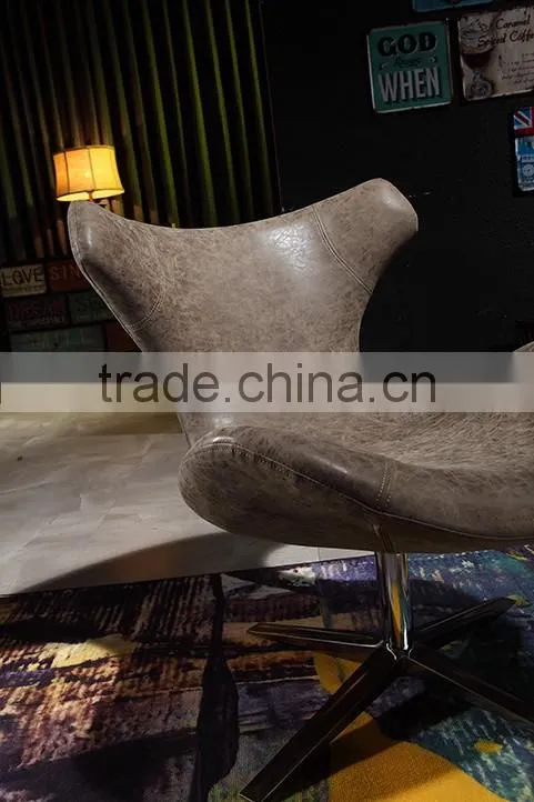 YYF2 lofty high quality Italian vintage leather antique adjustable dining swan chair