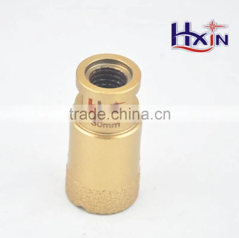 Gold color Brazed diamond hole saws for hard marble / High quality diamond core drill bits