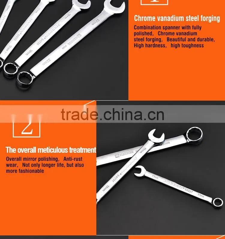 combination spanner different size chrome vanadium harden spanner tools set