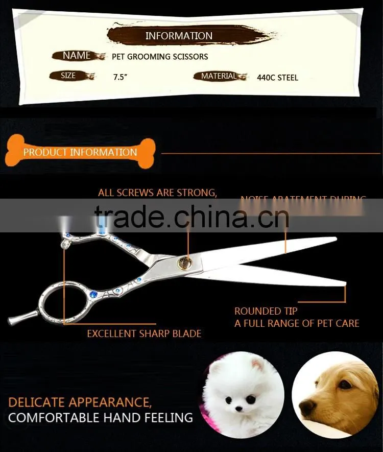 2017 Pets hair scissors made of 440C Japanese steel
