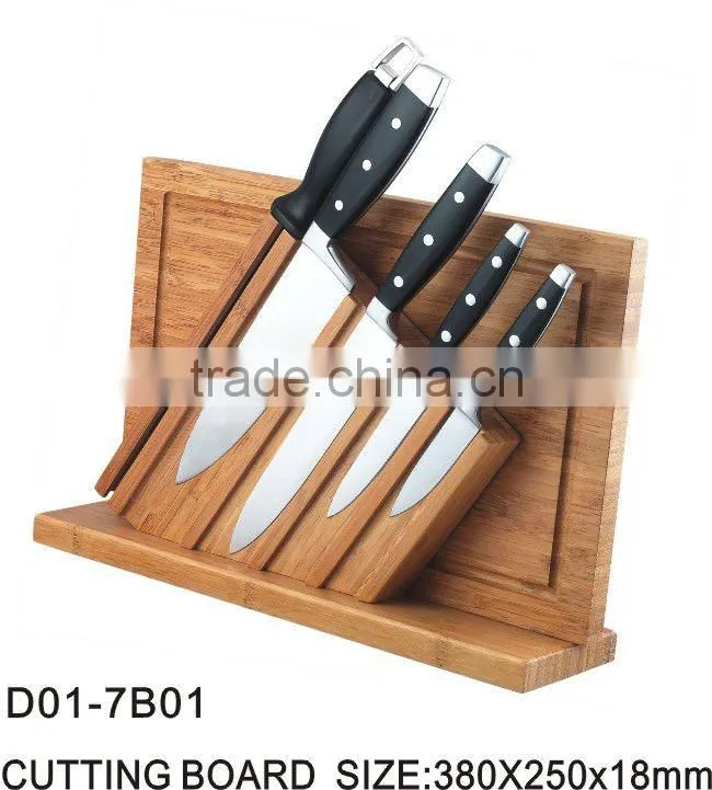carving kitchen knife set with bamboo cutting board