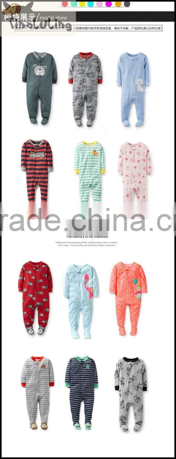 TinaLuLing Brand New Boys Funny Animal One piece Jumpsuits pajamas