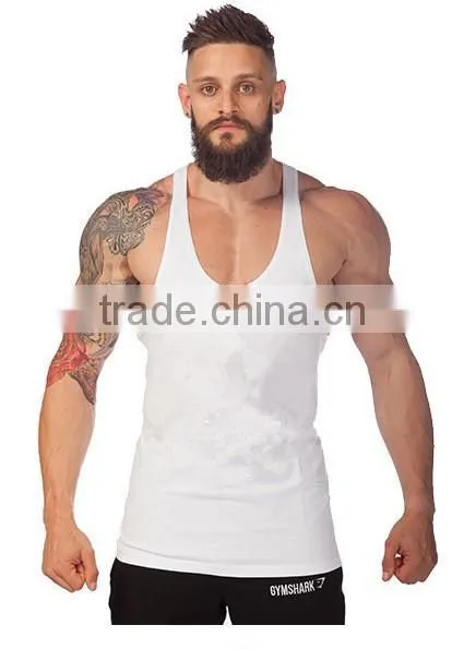 Men Cotton Stringer Bodybuilding Equipment Fitness Plain Gym Tank Top shirt Wholesale Solid Singlet Y Back Sport clothes Vest