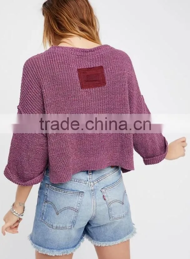 Runwaylover 127 New Style 2017 Ladies Deep V-Neck Loose Knitted T-Shirts