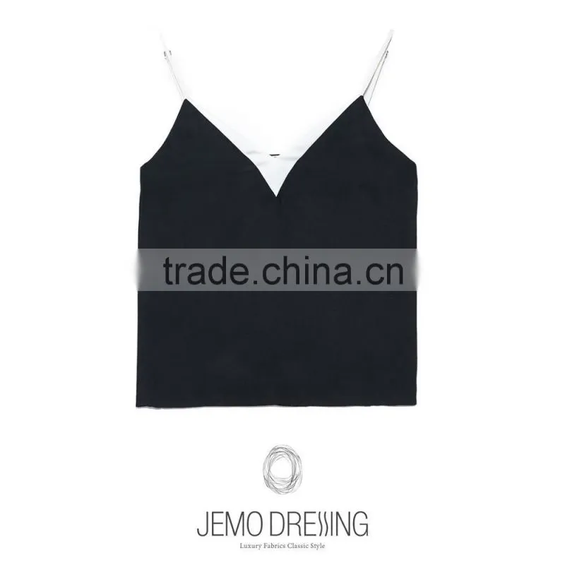 V neck fashion casual summer woman blouse wholesale tank top