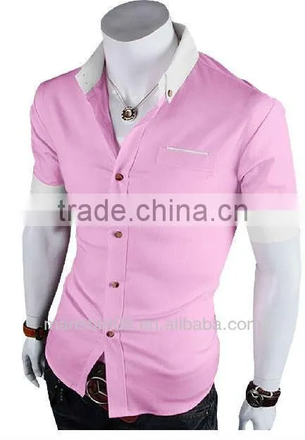 men's Slim fit short sleeve casual shirt