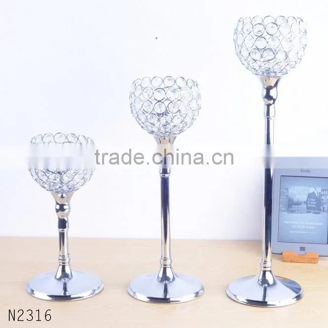 Hot Sale crystal candle holders wedding table decorations