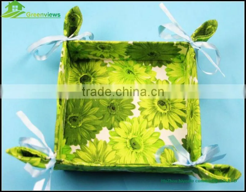 Foldable decorative fabric non-woven storage box with lid fabric storage box